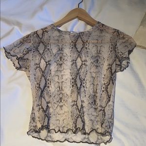 Garage snakeskin cropped shirt